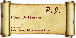 Pósa Julianna névjegykártya